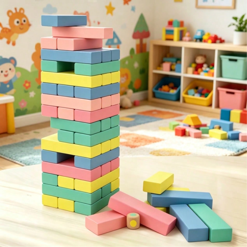 لعبة برج التوازن الخشبي، تتكون - مراجعة Kids Education Number وسعره